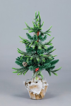 Ель Малибу в горшке (мокрый снег, золотая/ белая/ зеленая)