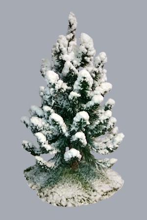 Елка на подставке (снег, ветки вверх)